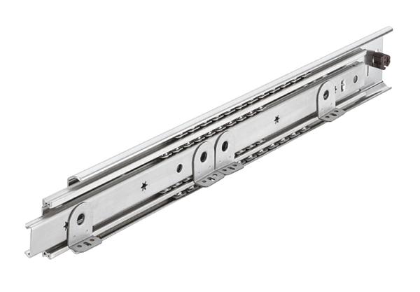 Schubladenführung bis 129kg, Vollauszug, Stahl, seitliche Montage